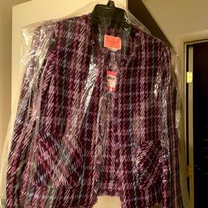 Kate Spade Plaid tweed jacket size 4/S